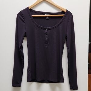 Athleta Rib Henley Long Sleeve Too